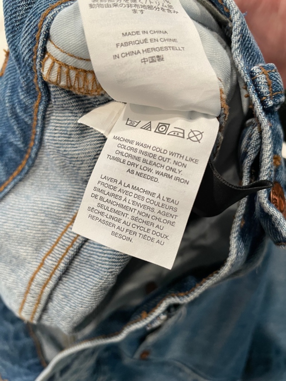 Madewell Distressed Light Blue Straight-Leg Jeans Size 27 with Frayed Hem - Picture 9 of 9